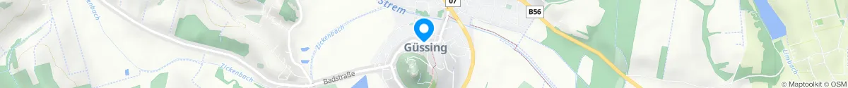 Kartendarstellung des Standorts für Diana-Apotheke in 7540 Güssing